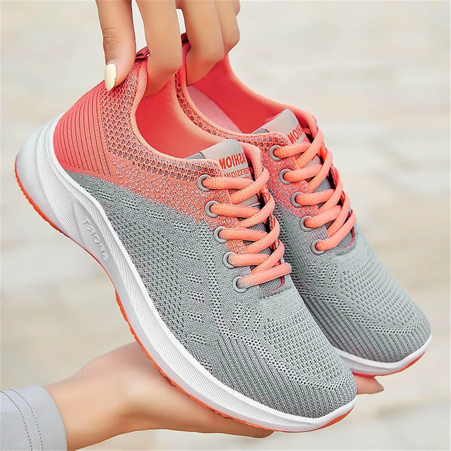 Walking Shoes Women Slip On Walking Shoes Non Slip Running Shoes Breathable Workout Shoes Lightweight Gym Sneakers