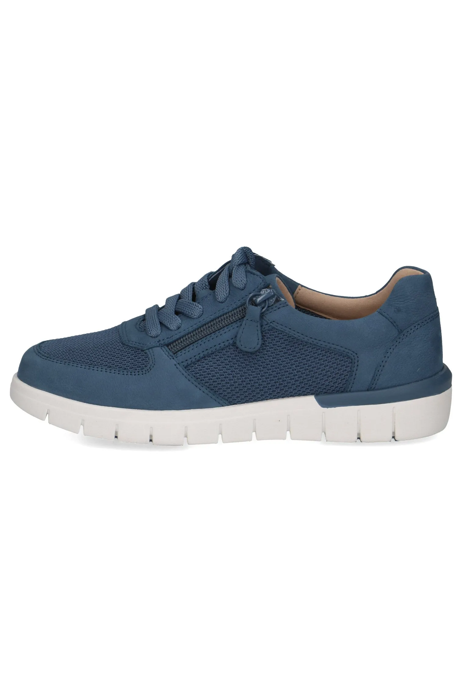 Wide Fit Trainers with Zip Fastening - Blue Comb
