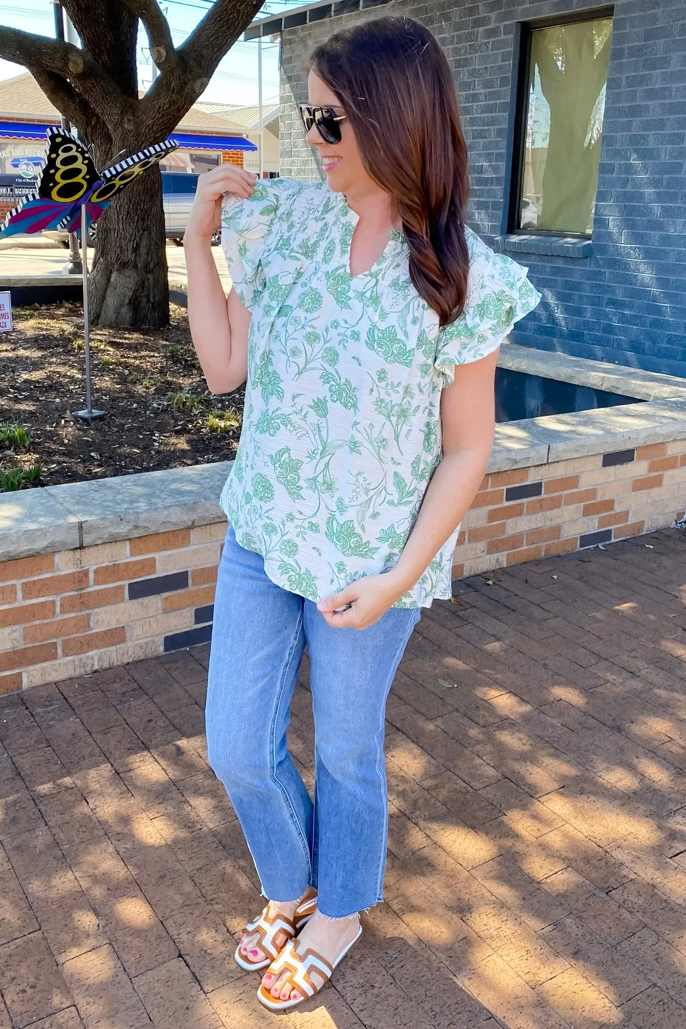 Willow Vine Sea Green Top