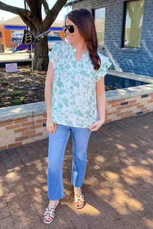 Willow Vine Sea Green Top