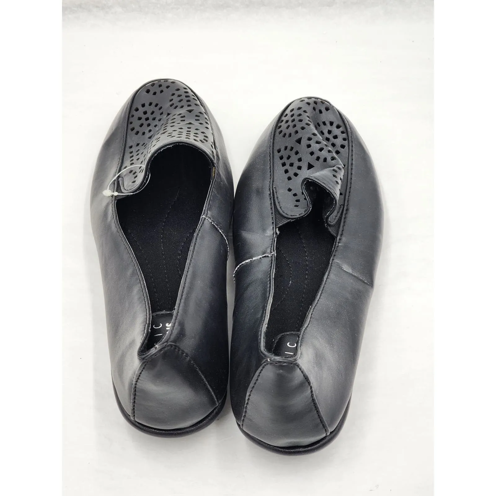 Womens Basic Editions Augusta Black Slip On Loafer Flat Shoes Size 10M