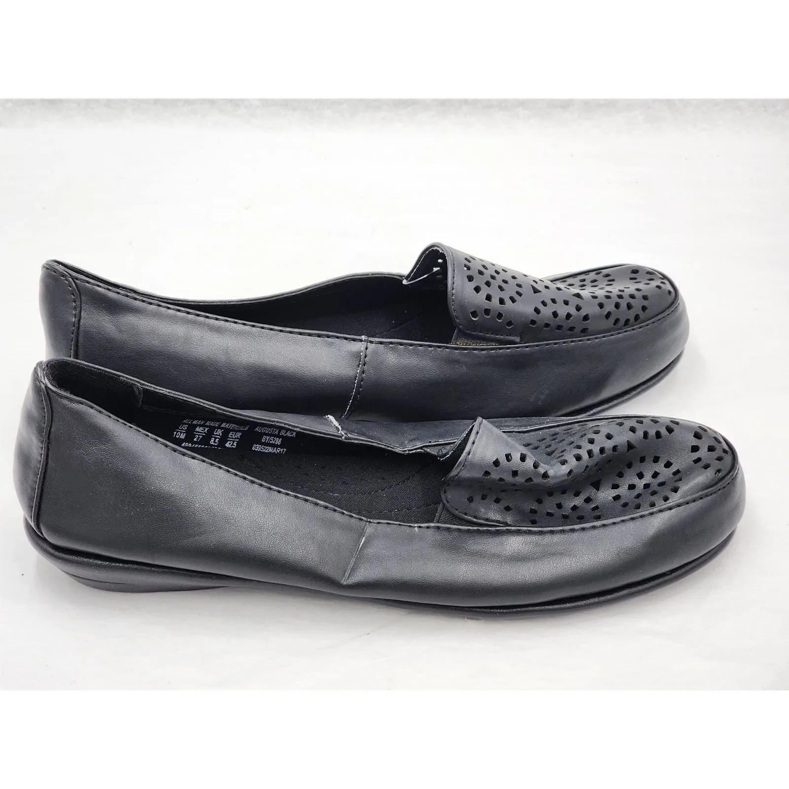 Womens Basic Editions Augusta Black Slip On Loafer Flat Shoes Size 10M