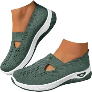 Womens Best Walking Shoes Slip On Sneakers Breathable Mesh Tennis Shoes Arch Support Non-Slip Orthopedic Sneakers