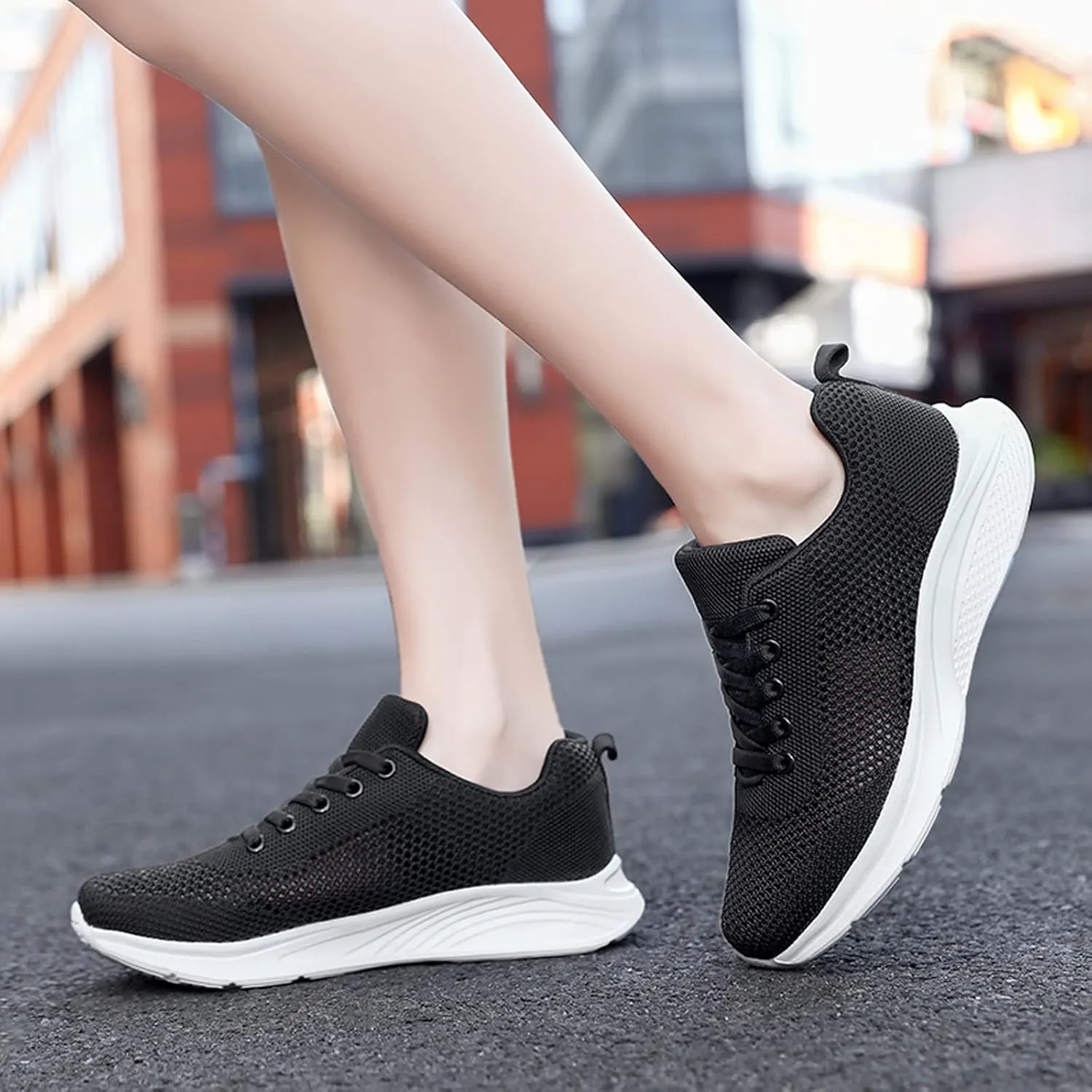 Women's Lace Up Walking Running Shoes Tennis Casual Womens Tennis Shoes Jogging Women's Shoes Casual Black Sneakers Slip On Tennis Shoe Trainers Shoe