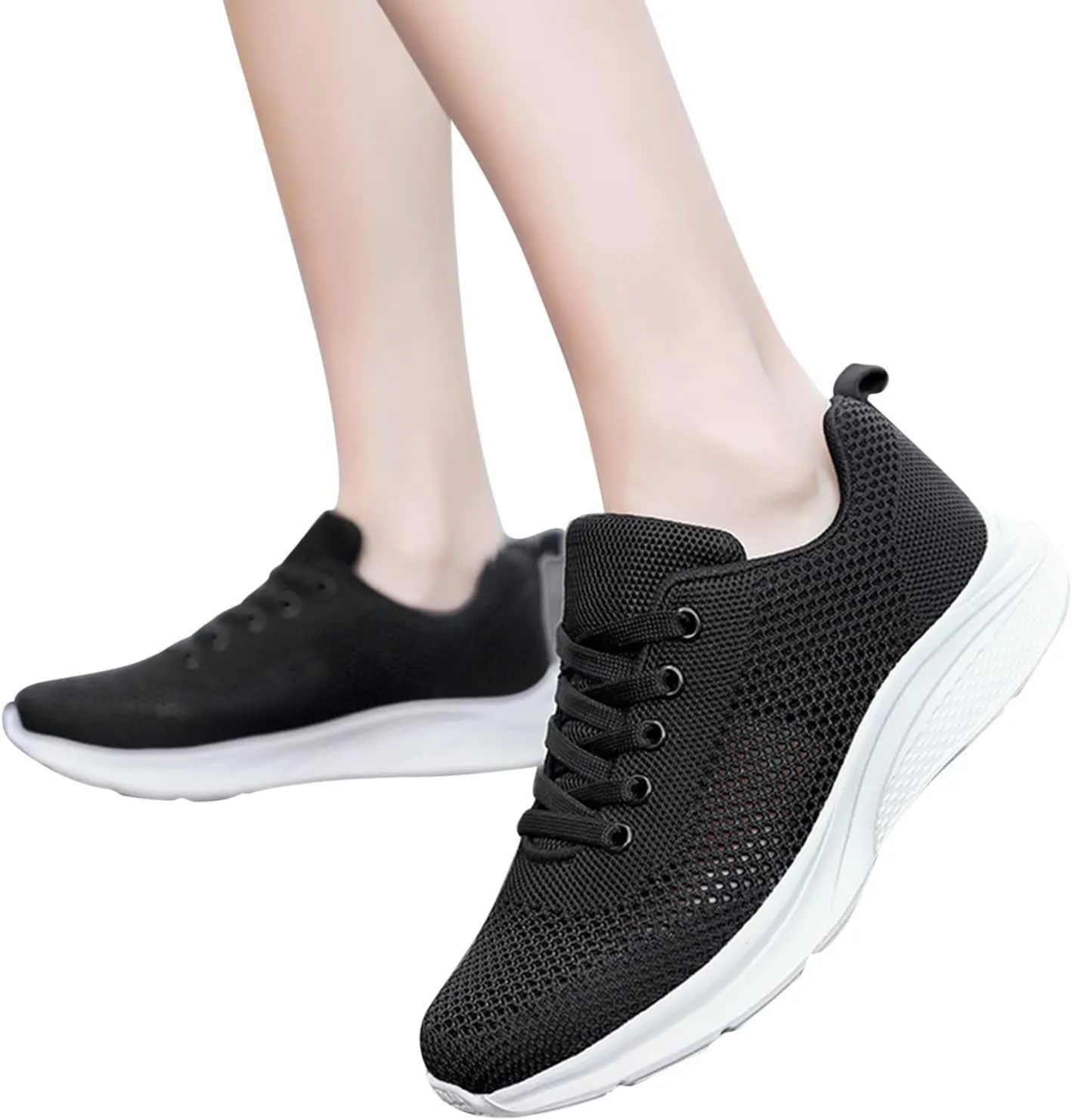 Women's Lace Up Walking Running Shoes Tennis Casual Womens Tennis Shoes Jogging Women's Shoes Casual Black Sneakers Slip On Tennis Shoe Trainers Shoe
