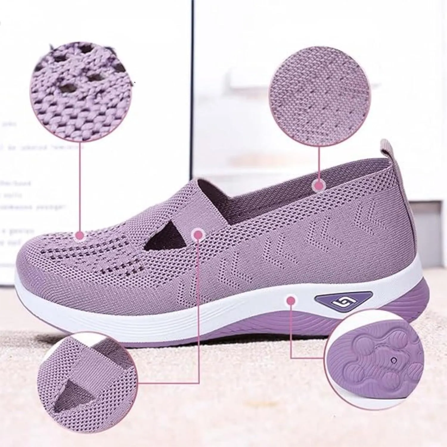 Women's Orthopedic Walking Shoes, Wide Width, Breathable, Soft, Slip On, Diabetic Foam, Hands Free, Sneakers