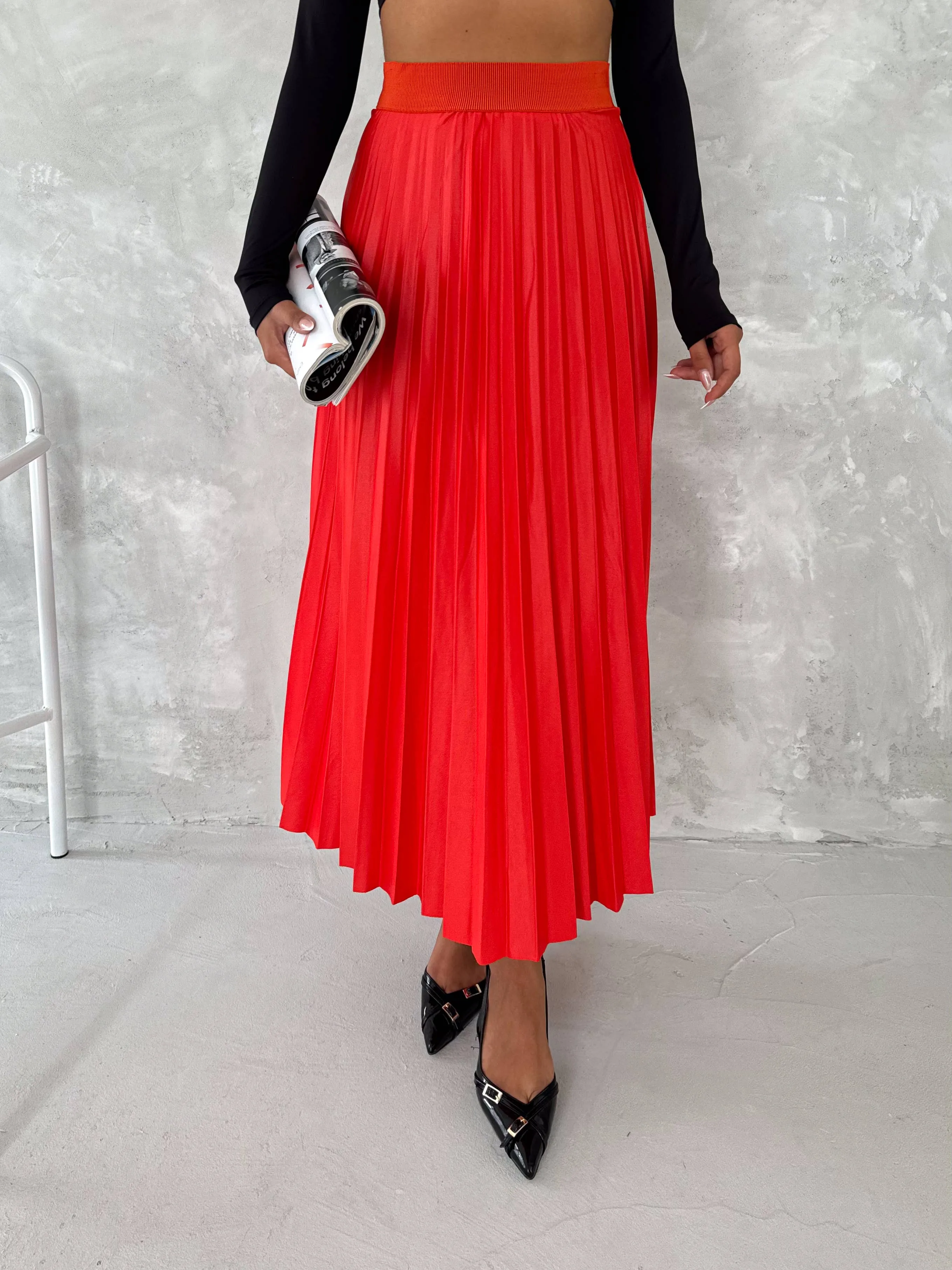 Women's Pleated Skirt Long Solid Color Skirt Modest Skirt: Beige / L/XL