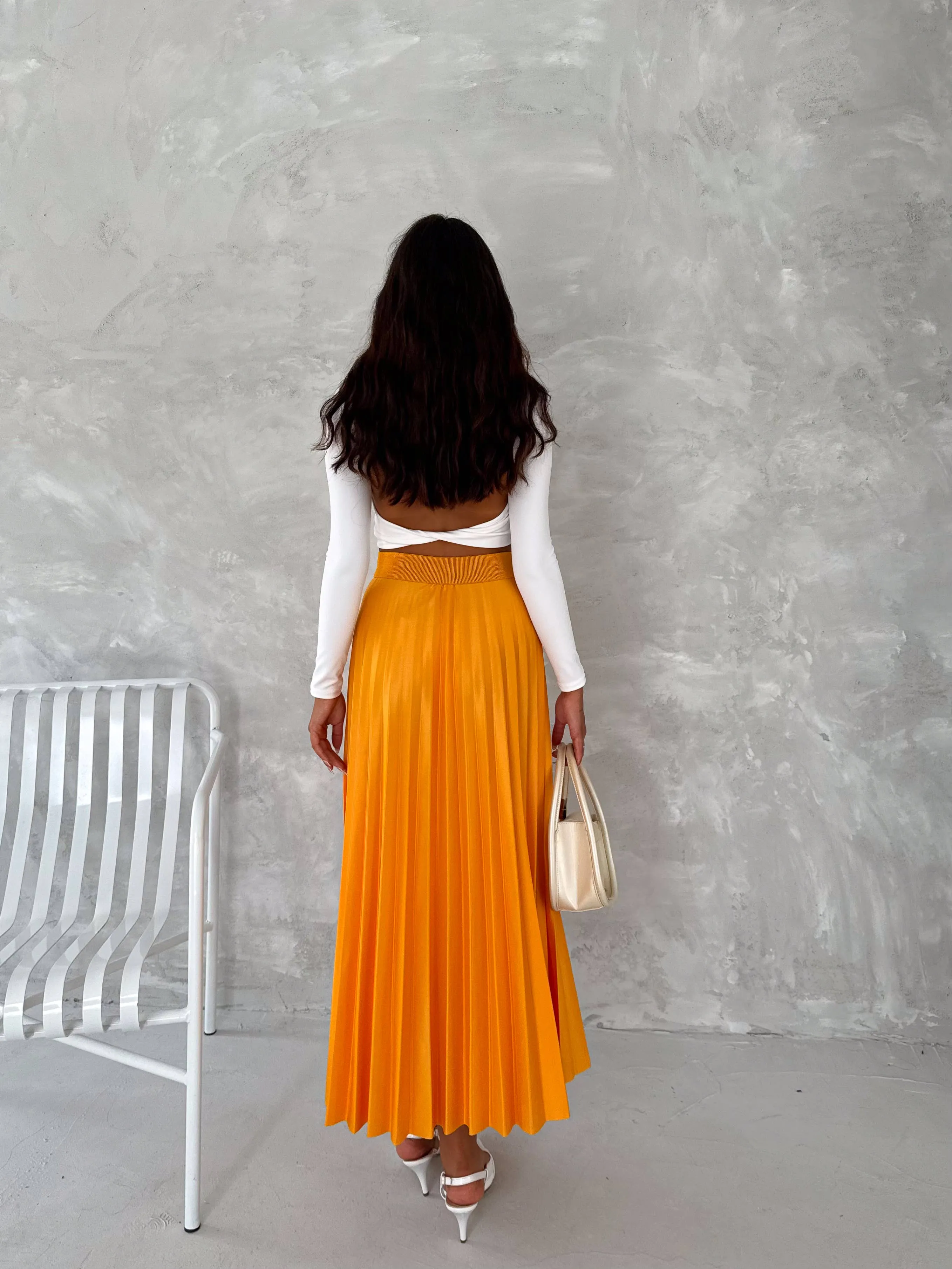 Women's Pleated Skirt Long Solid Color Skirt Modest Skirt: Black / S/M