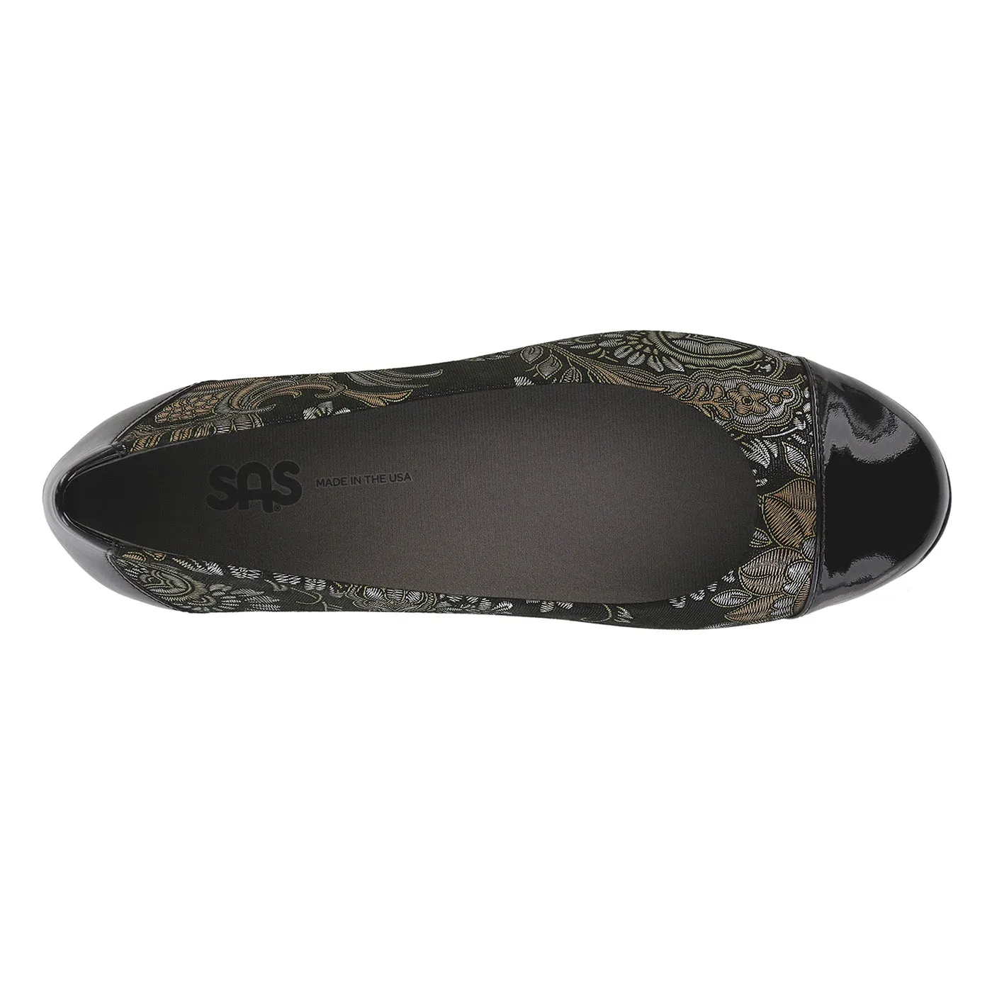 Women's Scenic Ballet Flat Brocade black patent