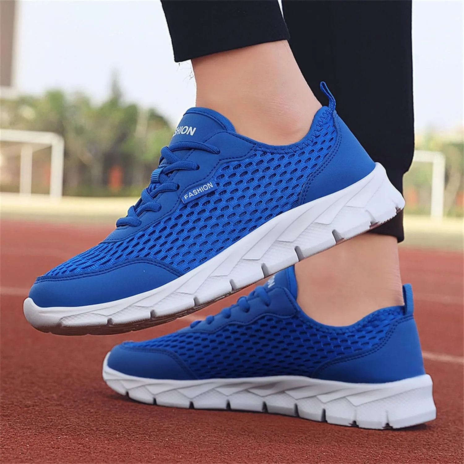 Womens Sneakers Air Cushion Running Shoes Lace Up Tennis Shoes Womens Mesh Dressy Casual Shoes Men's Fashion Sneakers Red Tennis Shoe Trainers Shoe