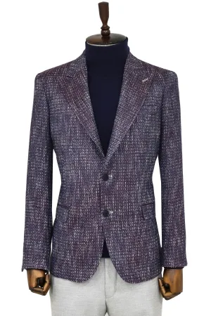WSS Slim Fit Patterned Sport Purple Men Blazer  - Singen