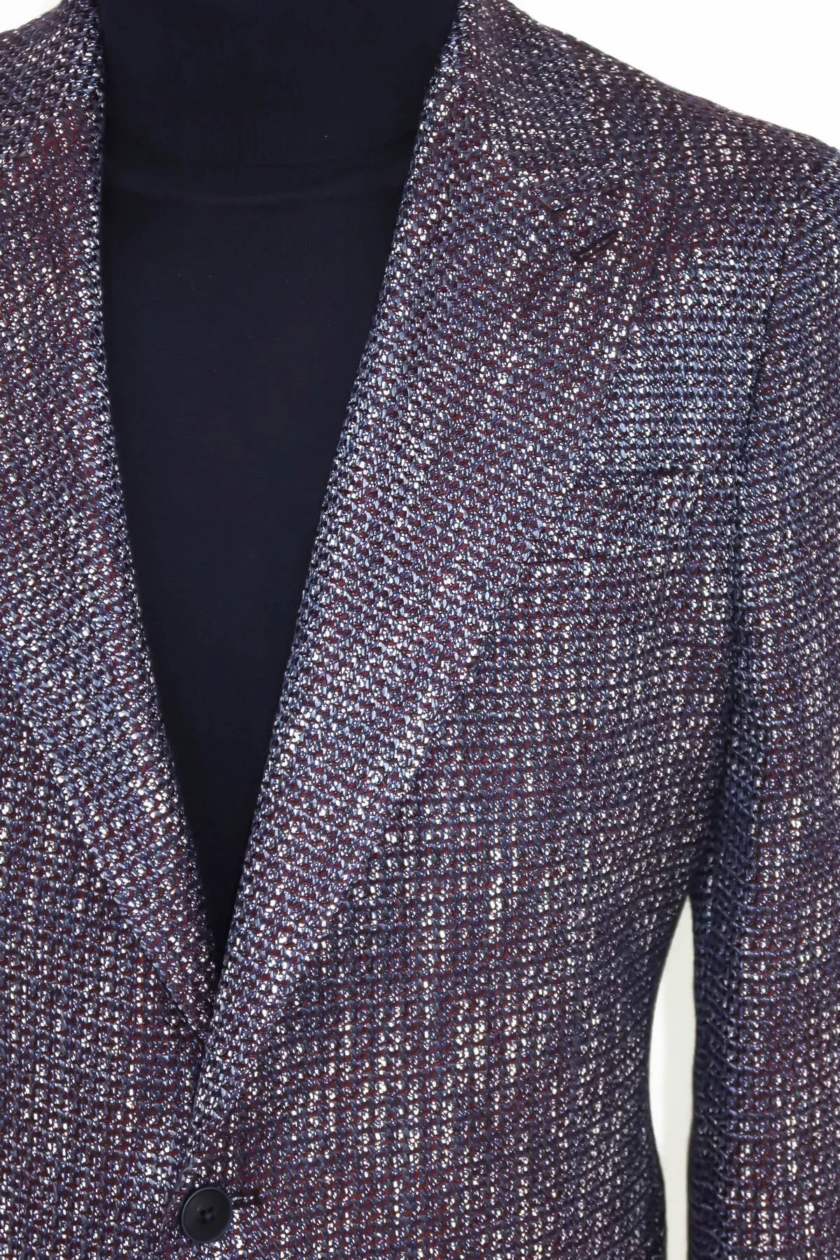 WSS Slim Fit Patterned Sport Purple Men Blazer  - Singen