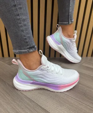 XTI (SS25) Knitted Runner with Pastel Ombre 144043 - Blanco (X3)